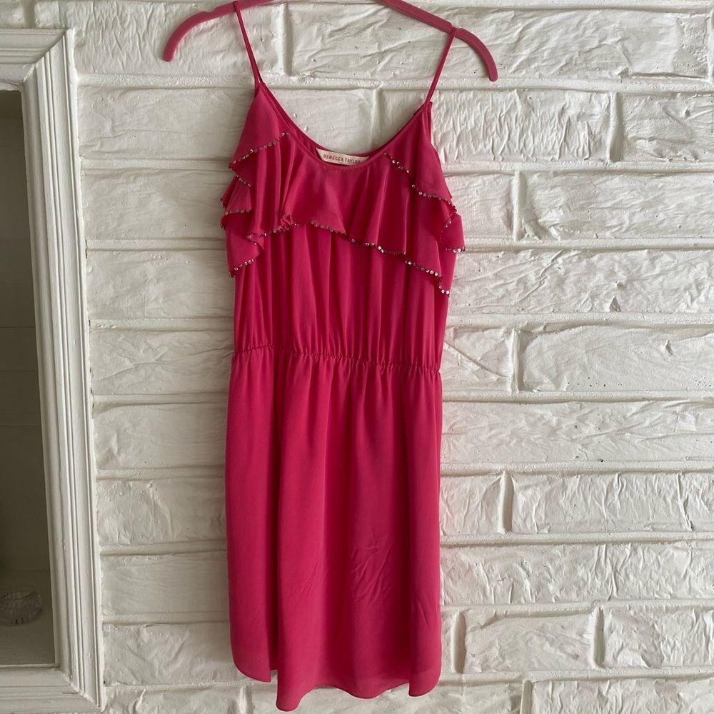 Pink Rebecca Taylor dress  Silver Sequin Detail